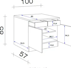 Flex-Well Unterschrank »Lucca« (B x H x T) 100 x 85 x 60 cm, für viel Stauraum