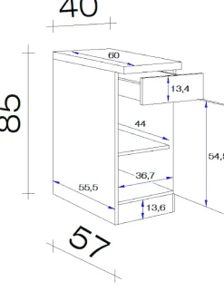 Flex-Well Unterschrank »Morena« (B x H x T) 40 x 85 x 60 cm
