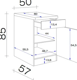 Flex-Well Unterschrank »Nano« (B x H x T) 50 x 85/86 x 60 cm