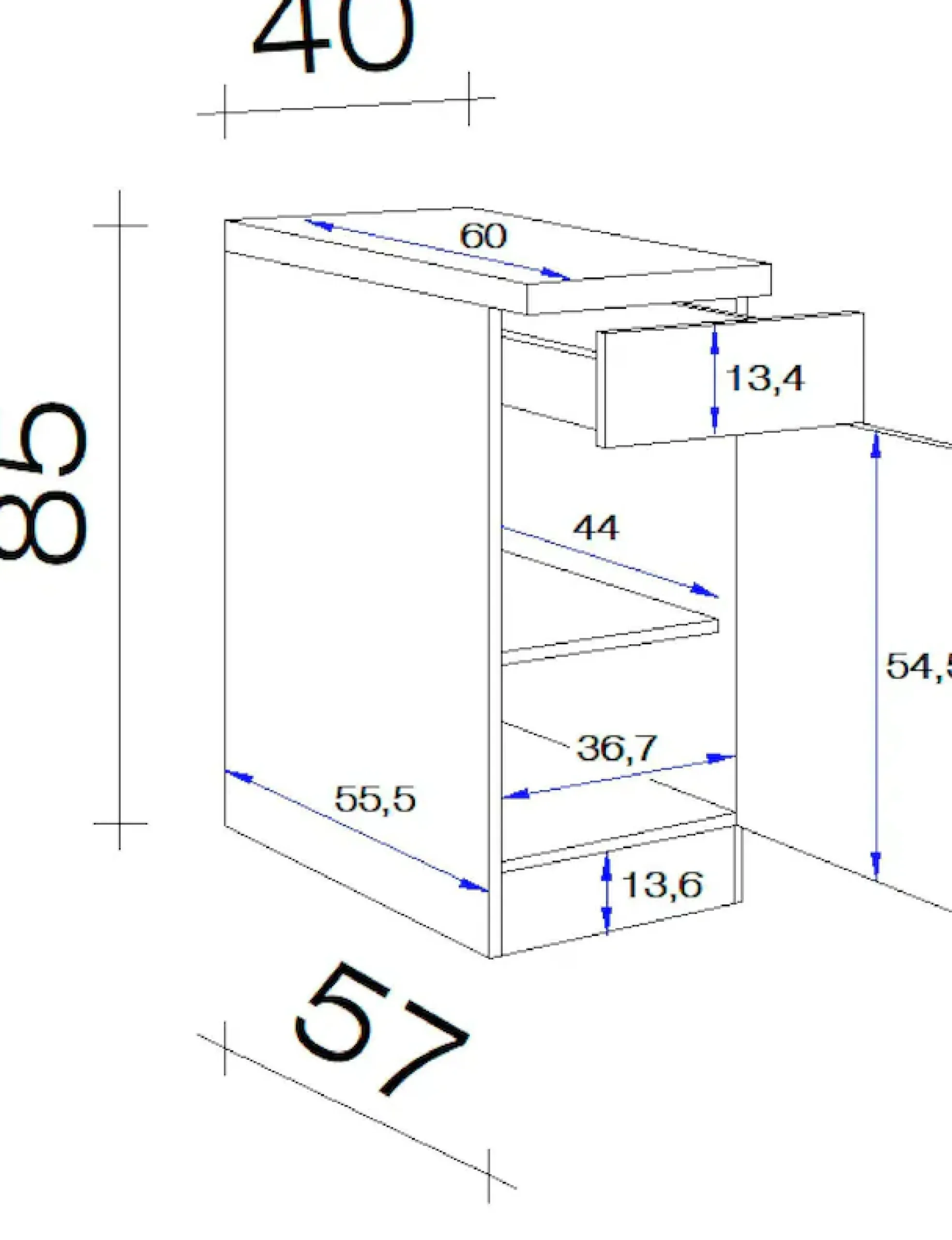 Flex-Well Unterschrank »Samoa« (B x H x T) 40 x 85 x 60 cm