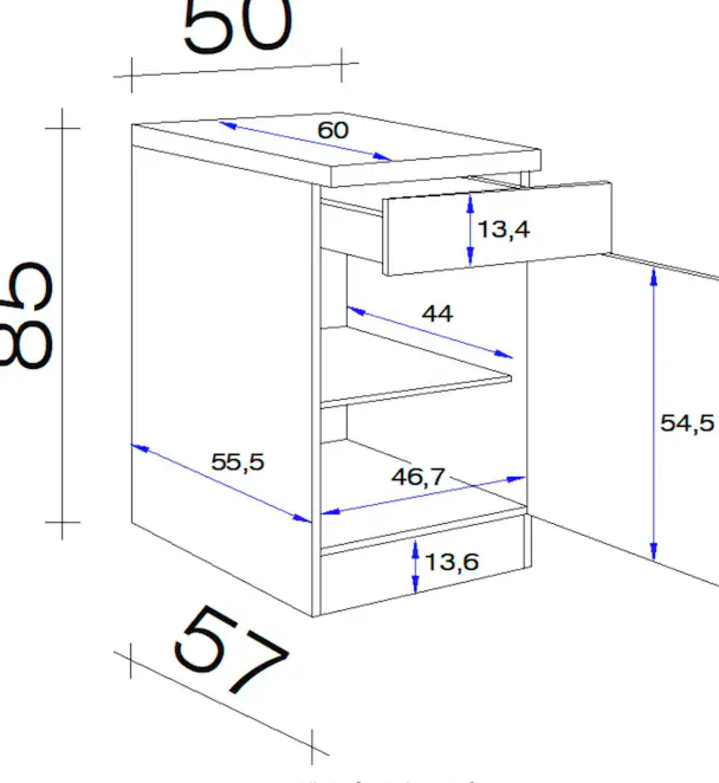 Flex-Well Unterschrank »Vintea« (B x H x T) 50 x 85 x 60 cm, mit Metallgriffen