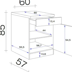 Flex-Well Unterschrank »Wito« (B x H x T) 60 x 85/86 x 60 cm