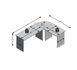 FMD Eckschreibtisch »Tiell« Winkelschreibtisch, Bürotisch, beidseitig montierbar, 205/155 cm