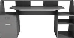 FMD Gamingtisch »Zocker 1, moderner Regalschreibtisch,« Breite 180 cm, viel Stauraum, Made in Germany