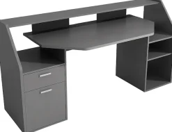 FMD Gamingtisch »Zocker 1, moderner Regalschreibtisch,« Breite 180 cm, viel Stauraum, Made in Germany