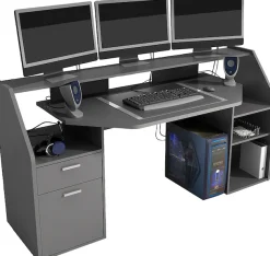 FMD Gamingtisch »Zocker 1, moderner Regalschreibtisch,« Breite 180 cm, viel Stauraum, Made in Germany