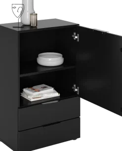 FMD Kommode »Dark« mit 2 Schubladen, verstellbare Einlegeböden, Breite ca. 50 cm