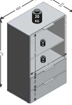 FMD Kommode »Dark« mit 2 Schubladen, verstellbare Einlegeböden, Breite ca. 50 cm