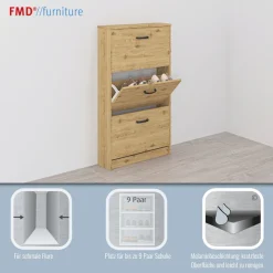 FMD Schuhschrank »Step 3« Schuhkipper, 3 Schuhklappen, für schmale Flure, Tiefe: 17 cm