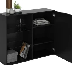 FMD Standvitrine »Dark« mit 2 Glaseinlageböden,Breite ca. 99 cm