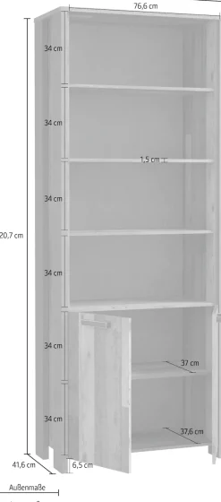 FORTE Aktenregal »Clif« Bücherregal, Breite 86 cm, viel Stauraum mit 2 Türen