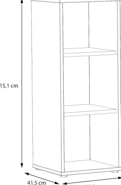 FORTE Aktenregal »Goldsboro« mit 3 offenen Fächern, unterschiedliche Breiten, Höhe 115 cm
