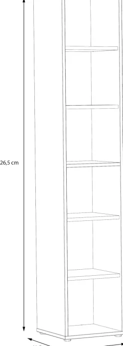 FORTE Aktenregal »Goldsboro« mit 6 offenen Fächern, unterschiedliche Breiten, Höhe 226,5 cm