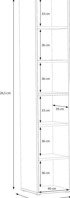 FORTE Aktenregal »Goldsboro« mit 6 offenen Fächern, unterschiedliche Breiten, Höhe 226,5 cm