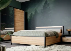 FORTE Bettgestell »High Rock, Belastbar bis 240 KG« Liegefläche 160 cm x 200 cm,Kopfteil inklusive Beleuchtung
