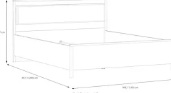FORTE Bettgestell »High Rock, Belastbar bis 240 KG« Liegefläche 160 cm x 200 cm,Kopfteil inklusive Beleuchtung
