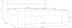 FORTE Bettgestell »Ingalil« B/H/T 165,1/78/209,4 cm