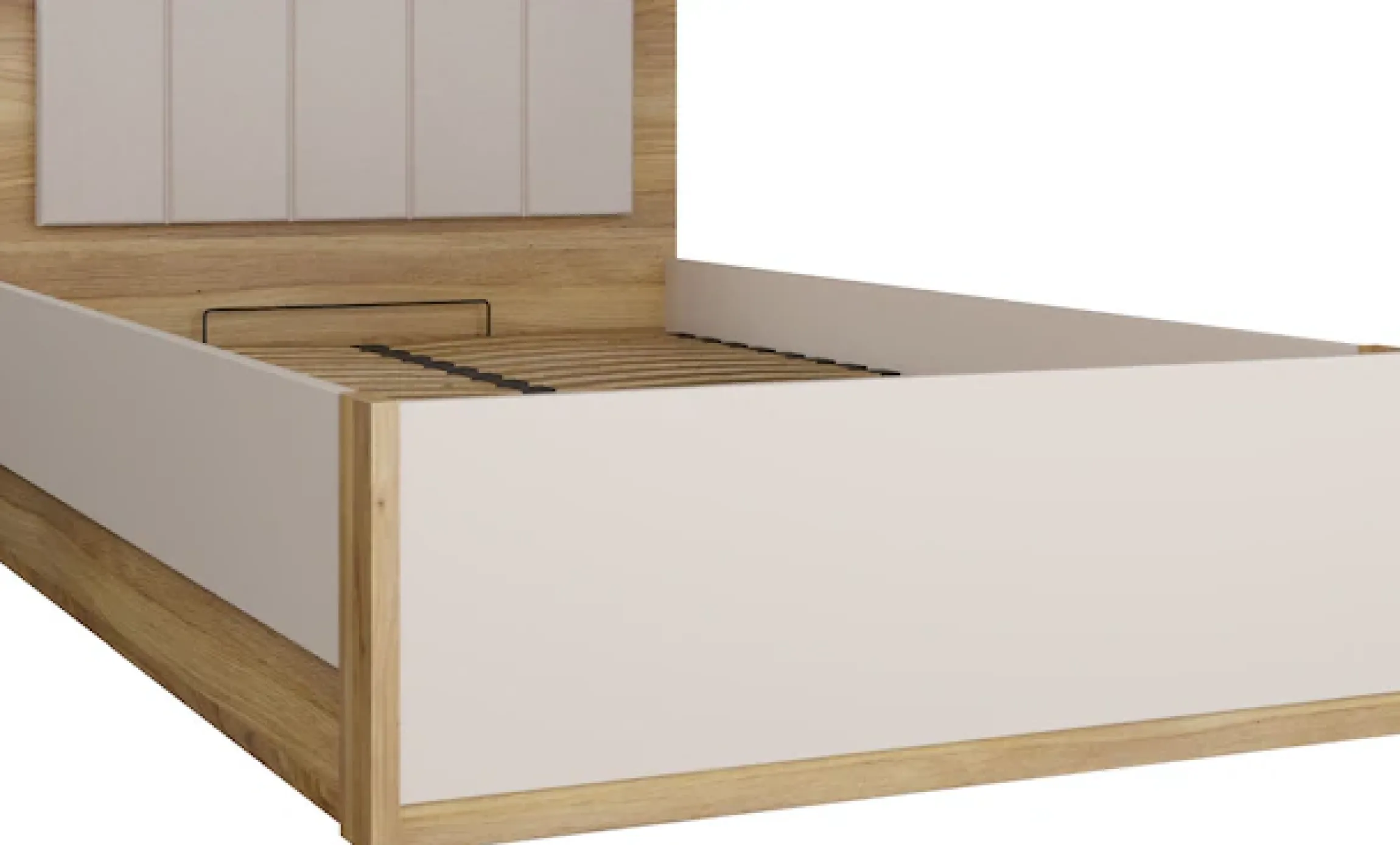 FORTE Bettgestell »Oak Squere« B/H/T :125,8/90/205,2cm aufklappbarer Lattenrost, Stauraum