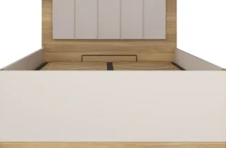 FORTE Bettgestell »Oak Squere« B/H/T :125,8/90/205,2cm aufklappbarer Lattenrost, Stauraum