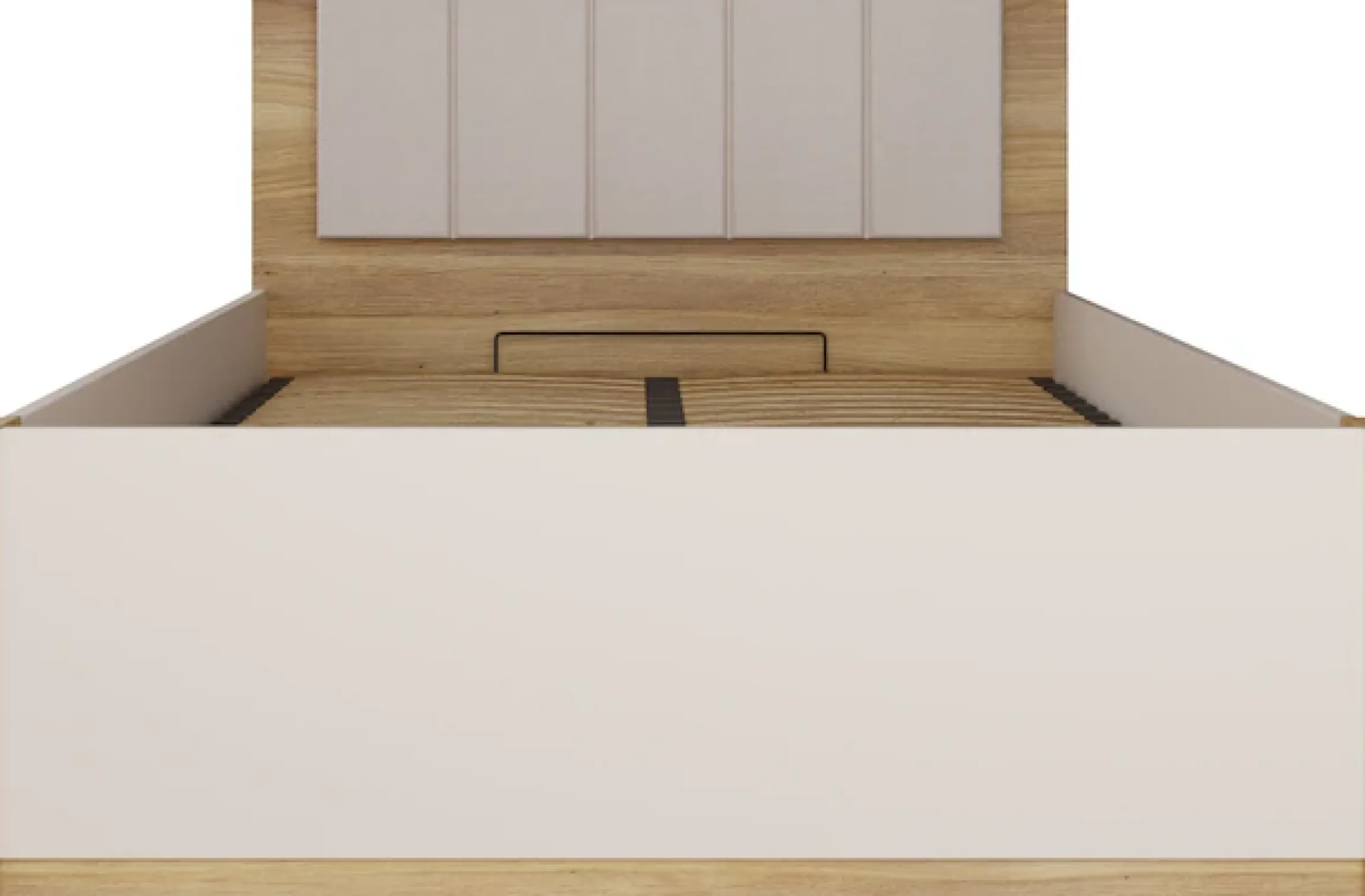 FORTE Bettgestell »Oak Squere« B/H/T :125,8/90/205,2cm aufklappbarer Lattenrost, Stauraum