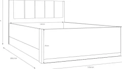 FORTE Bettgestell »Oak Squere« B/H/T :125,8/90/205,2cm aufklappbarer Lattenrost, Stauraum