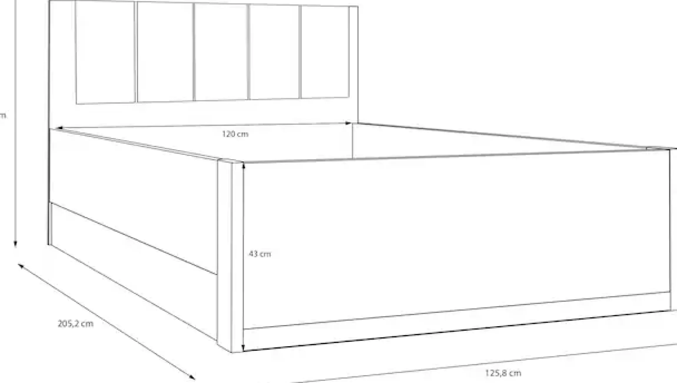 FORTE Bettgestell »Oak Squere« B/H/T :125,8/90/205,2cm aufklappbarer Lattenrost, Stauraum
