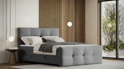 FORTE Boxspringbett »Eve inkl. zwei Bettkästen und Kaltschaum Topper« und einer 7-Zonen-Tonnentaschen-Federkernmatratze (H3)