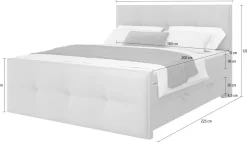 FORTE Boxspringbett »Eve inkl. zwei Bettkästen und Kaltschaum Topper« und einer 7-Zonen-Tonnentaschen-Federkernmatratze (H3)