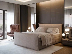 FORTE Boxspringbett »Harmonie inkl. Bettkasten und Topper, Kopf- und Fußteil in Kissenoptik« in den Breiten 140cm, 160cm und 180cm erhältlich