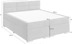 FORTE Boxspringbett »ONE erhältlich in den Breiten 140cm, 160cm & 180cm« Bezugsstoff ist tierfreundlich und pflegeleicht,
