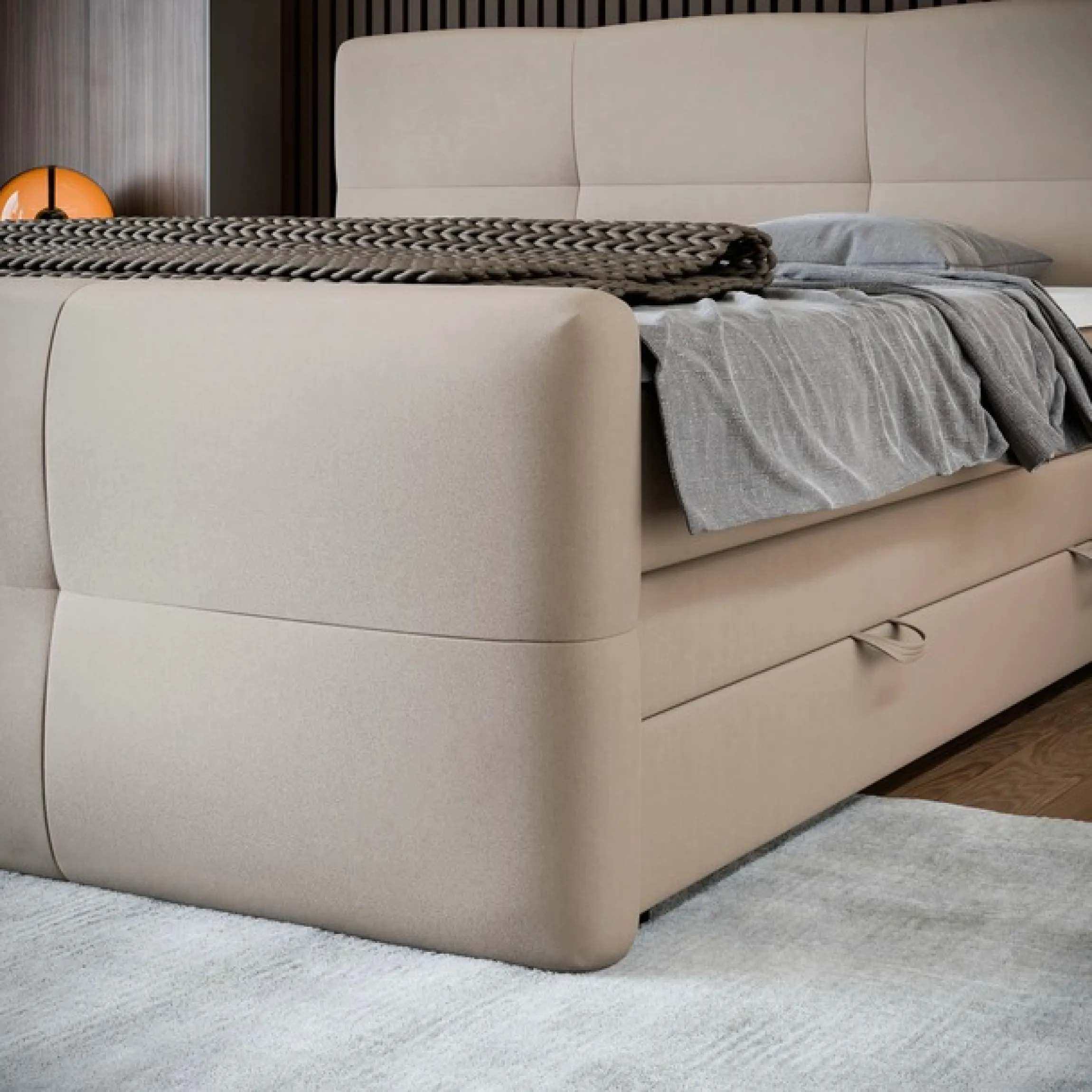 FORTE Boxspringbett »STAR erhältlich in den Breiten 140cm, 160cm & 180cm, inkl. Bettkasten« inkl. Fußteil, erhältlich in verschiedenen Farben