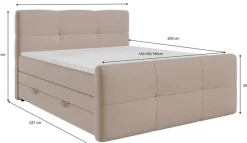 FORTE Boxspringbett »STAR erhältlich in den Breiten 140cm, 160cm & 180cm, inkl. Bettkasten« inkl. Fußteil, erhältlich in verschiedenen Farben