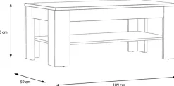 FORTE Couchtisch »Attention« Couchtisch, Ablageboden, Holzoptik