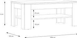 FORTE Couchtisch »Attention« Couchtisch, Ablageboden, Holzoptik