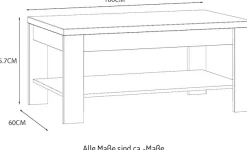 FORTE Couchtisch »Bohol« B/H/T 100/45,7/60 cm zweifarbiges Dekor