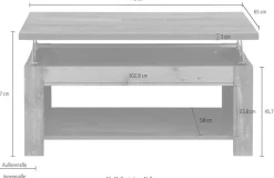 FORTE Couchtisch »Clif« mit Funktion, Breite 110 cm
