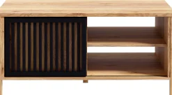 FORTE Couchtisch »Jytana« Breite 105,5 cm, Schiebetüren in Lamellenoptik, Mauvella Eiche/Schwarz