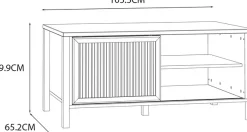 FORTE Couchtisch »Jytana« Breite 105,5 cm, Schiebetüren in Lamellenoptik, Mauvella Eiche/Schwarz