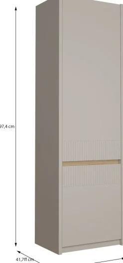 FORTE Drehtürenschrank »Oak Squere« B/H/T 60,6/197,4/41,7 cm/ Softclose, inklusive Beleuchtung