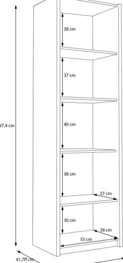 FORTE Drehtürenschrank »Oak Squere« B/H/T 60,6/197,4/41,7 cm/ Softclose, inklusive Beleuchtung