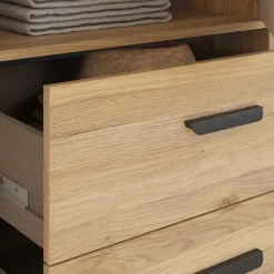 FORTE Drehtürenschrank »Schrank mit Spiegel, zeitloses Design, 4türig« viel Stauraum, Schubladen, Spiegeltürenm Höhe 200 cm