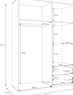 FORTE Drehtürenschrank »Schrank mit Spiegel, zeitloses Design, 3türig« viel Stauraum, Schubladen, Spiegeltürenm Höhe 200 cm