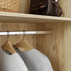 FORTE Drehtürenschrank »Schrank mit Spiegel, zeitloses Design, 3türig« viel Stauraum, Schubladen, Spiegeltürenm Höhe 200 cm