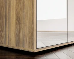 FORTE Drehtürenschrank »Schrank mit Spiegel, zeitloses Design, 3türig« viel Stauraum, Schubladen, Spiegeltürenm Höhe 200 cm