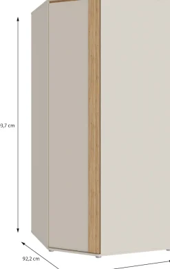 FORTE Eckkleiderschrank B/H/T 92,2/193,7/92,2 cm