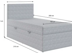FORTE Einzelbett »LUNO inkl. Bettkasten, Breite: 100cm«