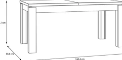 FORTE Esstisch »Oak Squere, Esstisch, ausziehbar, Tischplatte in Holzoptik« B/H/T 160,4/76,1/90,4 erweiterbar auf 2,06 mrt.