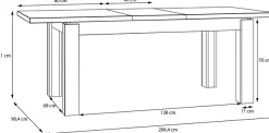FORTE Esstisch »Oak Squere, Esstisch, ausziehbar, Tischplatte in Holzoptik« B/H/T 160,4/76,1/90,4 erweiterbar auf 2,06 mrt.