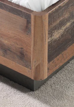 FORTE Futonbett »Clif, Bettanlage, Old – Wood Vintage, Betonoptik Dunkelgrau« Liegefläche 180x200cm,mit gepolstertem Kopfteil aus Kunstleder, bis 220KG belastbar