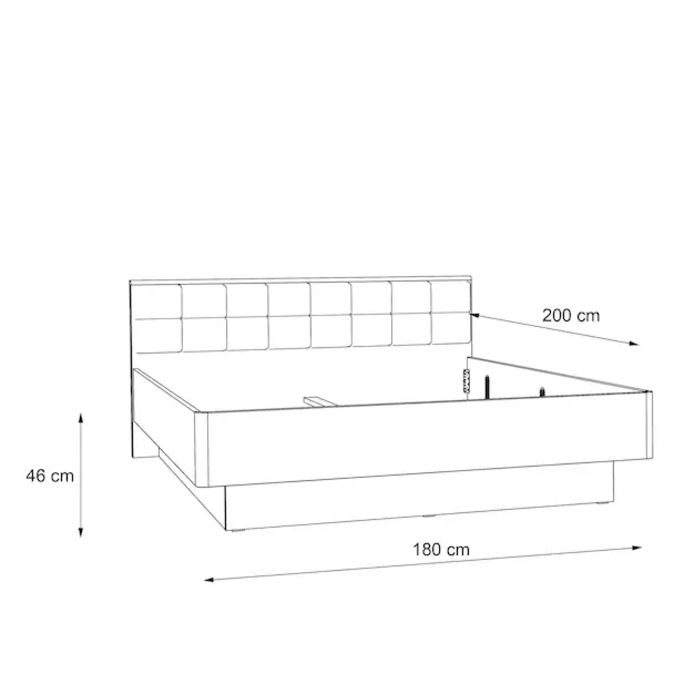 FORTE Futonbett »Clif, Bettanlage, Old – Wood Vintage, Betonoptik Dunkelgrau« Liegefläche 180x200cm,mit gepolstertem Kopfteil aus Kunstleder, bis 220KG belastbar
